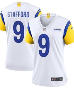 Women's Los Angeles Rams #9 Matthew Stafford White Vapor Untouchable Limited Stitched Jersey(Run Small)