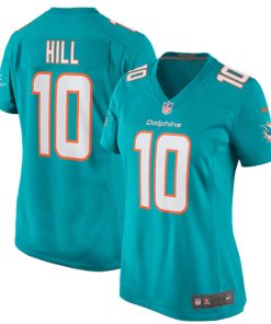 Women's Miami Dolphins #10 Tyreek Hill Aqua Vapor Untouchable Stitched Jersey(Run Small)