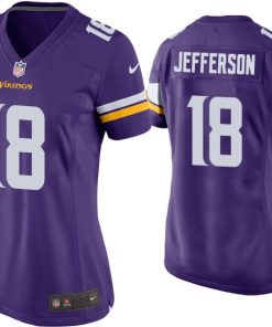 Women's Minnesota Vikings #18 Justin Jefferson Purple Stitched Jersey(Run Small)
