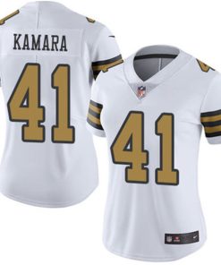 Women's New Orleans Saints #41 Alvin Kamara White Color Rush Limited Stitched Jersey