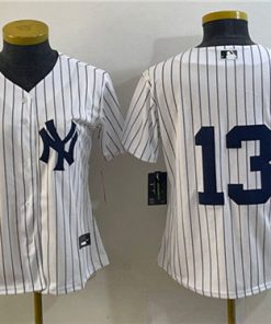 Women's New York Yankees #13 Alex Rodriguez White Cool Base Stitched Jersey(Run Small)