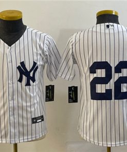 Women's New York Yankees #22 Harrison Bader White Cool Base Stitched Jersey(Run Small)
