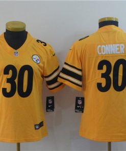 Women's Pittsburgh Steelers #30 James Conner Gold Inverted Legend Stitched Jersey(Run Small)