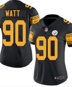 Women's Pittsburgh Steelers #90 T.J. Watt Black Color Rush Limited Stitched Jersey(Run Small)