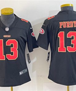 Women's San Francisco 49ers #13 Brock Purdy Black Stitched Jersey(Run Small)