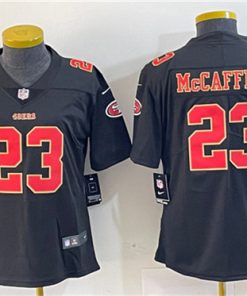 Women's San Francisco 49ers #23 Christian McCaffrey Black Stitched Jersey(Run Small)