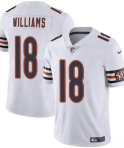 Men's Chicago Bears #18 Caleb Williams White 2024 Draft Vapor Football Stitched Jersey