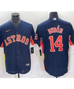 Houston Astros 14 Mauricio Dub Navy Cool Base Men Jersey