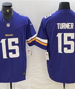 Men's Minnesota Vikings #15 Dallas Turner Purple 2024 Draft Vapor Untouchable Limited Football Stitched Jersey