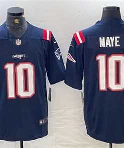 Men's New England Patriots #10 Drake Maye Blue 2024 Draft Vapor Limited Football Stitched Jersey
