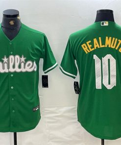 Men's Philadelphia Phillies #10 J.T. Realmuto Green 2024 City Connect Stitched Jersey