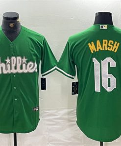 Men's Philadelphia Phillies #16 Brandon Marsh Green 2024 City Connect Stitched Jersey