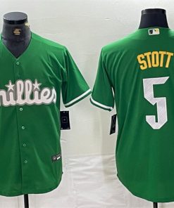 Men's Philadelphia Phillies #5 Bryson Stott Green 2024 City Connect Stitched Jersey