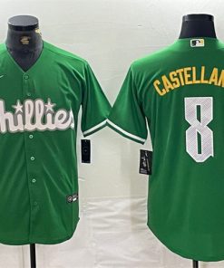 Men's Philadelphia Phillies #8 Nick Castellanos Green 2024 City Connect Stitched Jersey