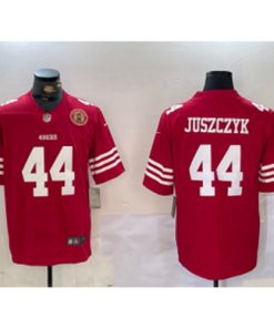 49ers 44 Juszczyk Red Team Logo Vapor Limited Men Jersey