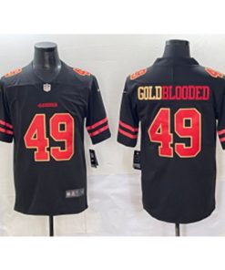 49ers 49 Goldbollded Black Red Gold Vapor Limited Men Jersey