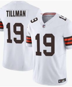 Cedric Tillman 19 Men's Nike Cleveland Browns Vapor Limited White Jersey