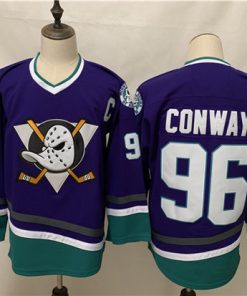 Women Ducks 96 Charlie Conway Purple 2020-21 Reverse Retro Adidas Jersey