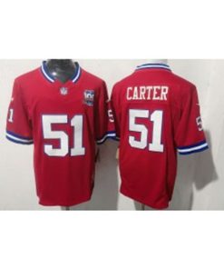 Giants 51 Abdul Carter Red F.U.S.E. Vapor Limited Men Jersey with 100th patch