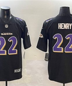 Men's Baltimore Ravens #22 Derrick Henry Black Fashion Vapor Untouchable Limited Football Jersey