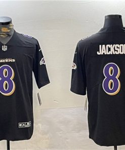 Men's Baltimore Ravens #8 Lamar Jackson Black Vapor Limited Football Jersey