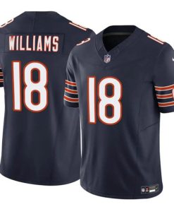 Men's Chicago Bears #18 Caleb Williams Navy 2024 Draft F.U.S.E. Vapor Football Stitched Jersey