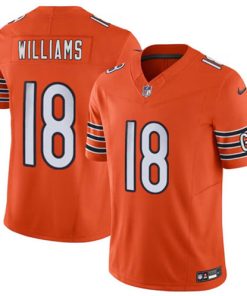 Men's Chicago Bears #18 Caleb Williams Orange 2024 Draft F.U.S.E. Vapor Football Stitched Jersey