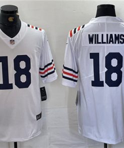 Men's Chicago Bears #18 Caleb Williams White 2024 Draft Vapor Stitched Football Jersey