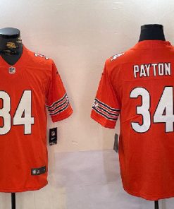 Men's Chicago Bears #34 Walter Payton Orange Football Stitched Jersey