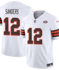 Men's Cleveland Browns #12 Shedeur Sanders White 2025 Draft 1946 Collection F.U.S.E. Vapor Limited Football Stitched Jersey