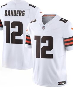 Men's Cleveland Browns #12 Shedeur Sanders White 2025 Draft F.U.S.E. Vapor Limited Football Stitched Jersey