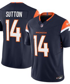 Men's Denver Broncos #14 Courtland Sutton Navy 2024 F.U.S.E. Alternate Vapor Limited Football Stitched Jersey