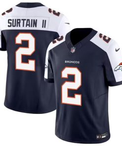 Men's Denver Broncos #2 Pat Surtain II Navy 2024 Draft F.U.S.E. Alternate Vapor Limited Stitched Jersey
