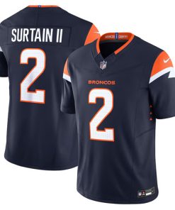 Men's Denver Broncos #2 Pat Surtain II Navy 2024 Draft F.U.S.E. Vapor Limited Football Stitched Jersey