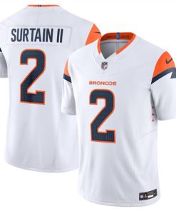 Men's Denver Broncos #2 Pat Surtain II White 2024 F.U.S.E. Vapor Limited Football Stitched Jersey