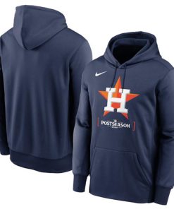 Men's Houston Astros Navy Postseason Collection Therma Pullover Hoodie