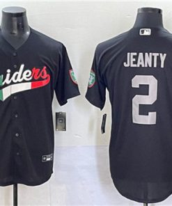 Men's Las Vegas Raiders #2 Ashton Jeanty Black Mexico Cool Base Stitched Baseball Jersey
