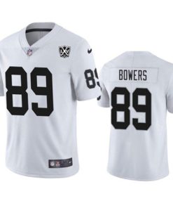 Men's Las Vegas Raiders #89 Brock Bowers White 2024 65th Anniversary Patch Vapor Limited Football Stitched Jersey