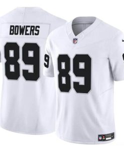 Men's Las Vegas Raiders #89 Brock Bowers White 2024 Draft F.U.S.E. Vapor Football Stitched Jersey