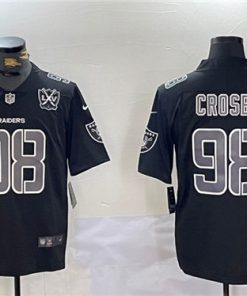 Men's Las Vegas Raiders #98 Maxx Crosby Black With 65th Anniversary Patch Vapor Limited Football Stitched Jersey