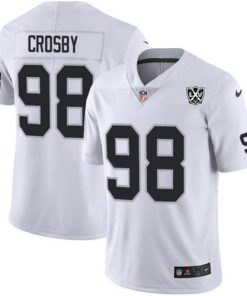Men's Las Vegas Raiders #98 Maxx Crosby White 2024 65th Anniversary Patch Vapor Limited Football Stitched Jersey