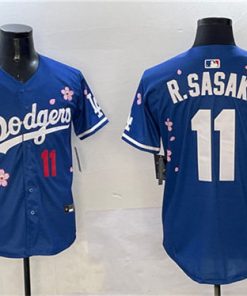 Men's Los Angeles Dodgers #11 Roki Sasaki Royal 2025 Tokyo Series Limited Stitched Baseball Jersey