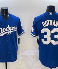 Men's Los Angeles Dodgers #33 James Outman Royal Cool Base Stitched Baseball Jersey
