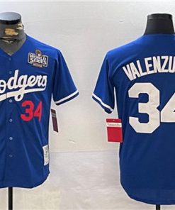 Men's Los Angeles Dodgers #34 Toro Valenzuela Royal 2024 World Series 1981 Cooperstown Stitched Baseball Jersey