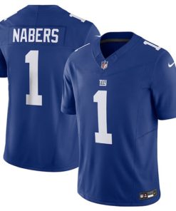 Men's New York Giants #1 Malik Nabers Blue 2024 Draft F.U.S.E. Vapor Untouchable Limited Football Stitched Jersey