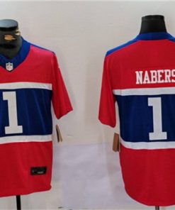 Men's New York Giants #1 Malik Nabers Red 2024 F.U.S.E. Vapor Untouchable Limited Football Stitched Jersey