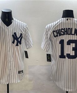 Men's New York Yankees #13 Jazz Chisholm Jr. White Cool Base Stitched Baseball Jersey