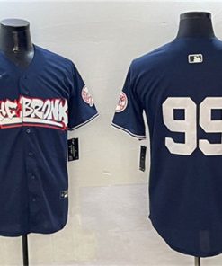 Men's New York Yankees #99 Aaron Judge Navy Bronx Graffiti Vapor Limited Stitched Baseball Jersey