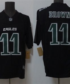 Men's Philadelphia Eagles #11 A.J. Brown Black 2024 F.U.S.E. Vapor Untouchable Limited Football Stitched Jersey