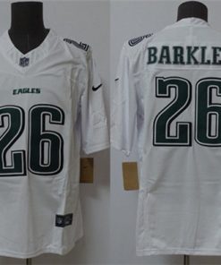 Men's Philadelphia Eagles #26 Saquon Barkley White 2024 F.U.S.E. Vapor Untouchable Limited Throwback Football Stitched Jersey